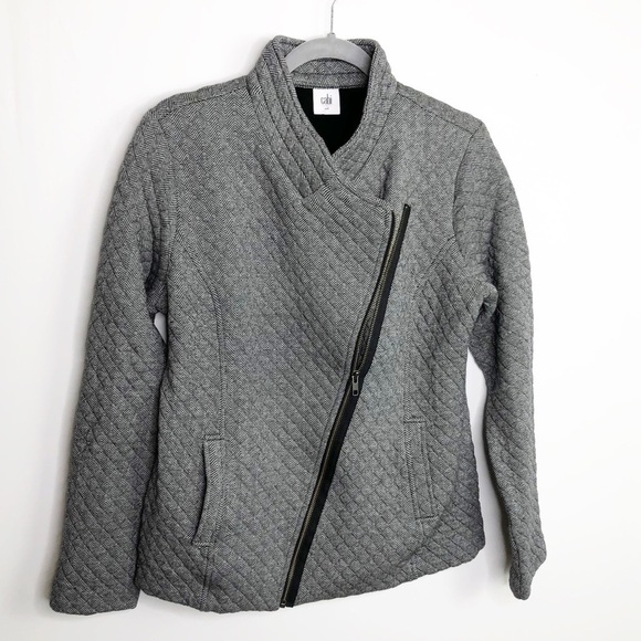 CABI herringbone quilted Moto jacket - Picture 2 of 12